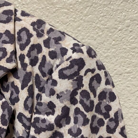 Rachel Zoe Linen Blend Leopard Print Blazer Small - Picture 4 of 5